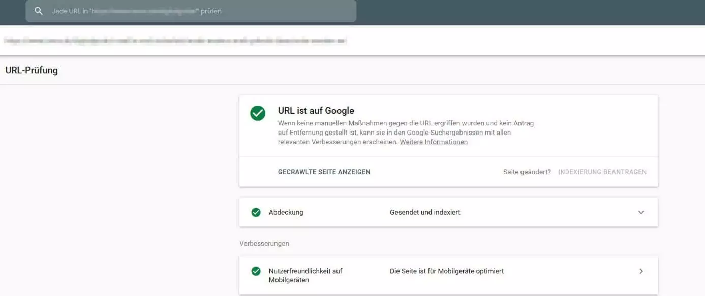 URL-Prüfung mit der Google Search Console