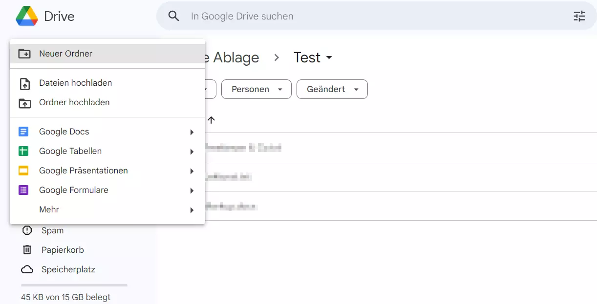 Google Drive: Google-Workspace-Verknüpfungen