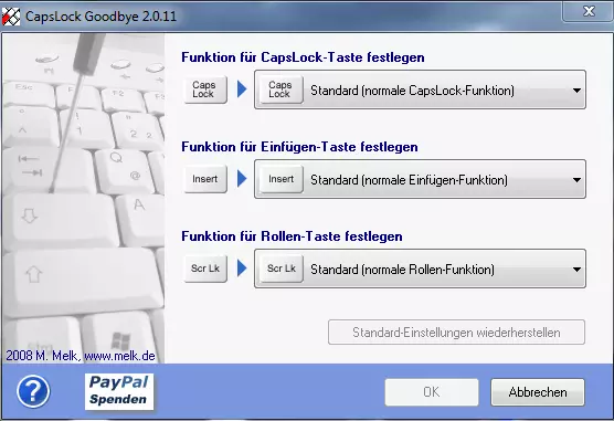 Interface von CapsLock Goodbye