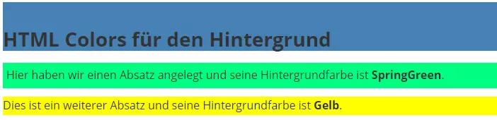 HTML Colors: Hintergrund-Beispiel