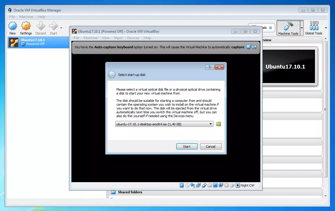 Oracle VM VirtualBox: Wahl des Betriebssystem-Image