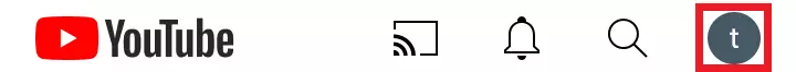 YouTube-App: Profil-Icon in der Menüleiste