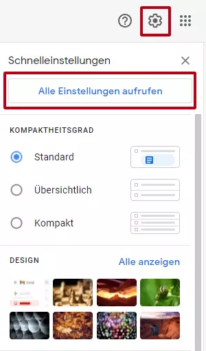 Gmail-Client: Aktion „Alle Einstellungen aufrufen“ 