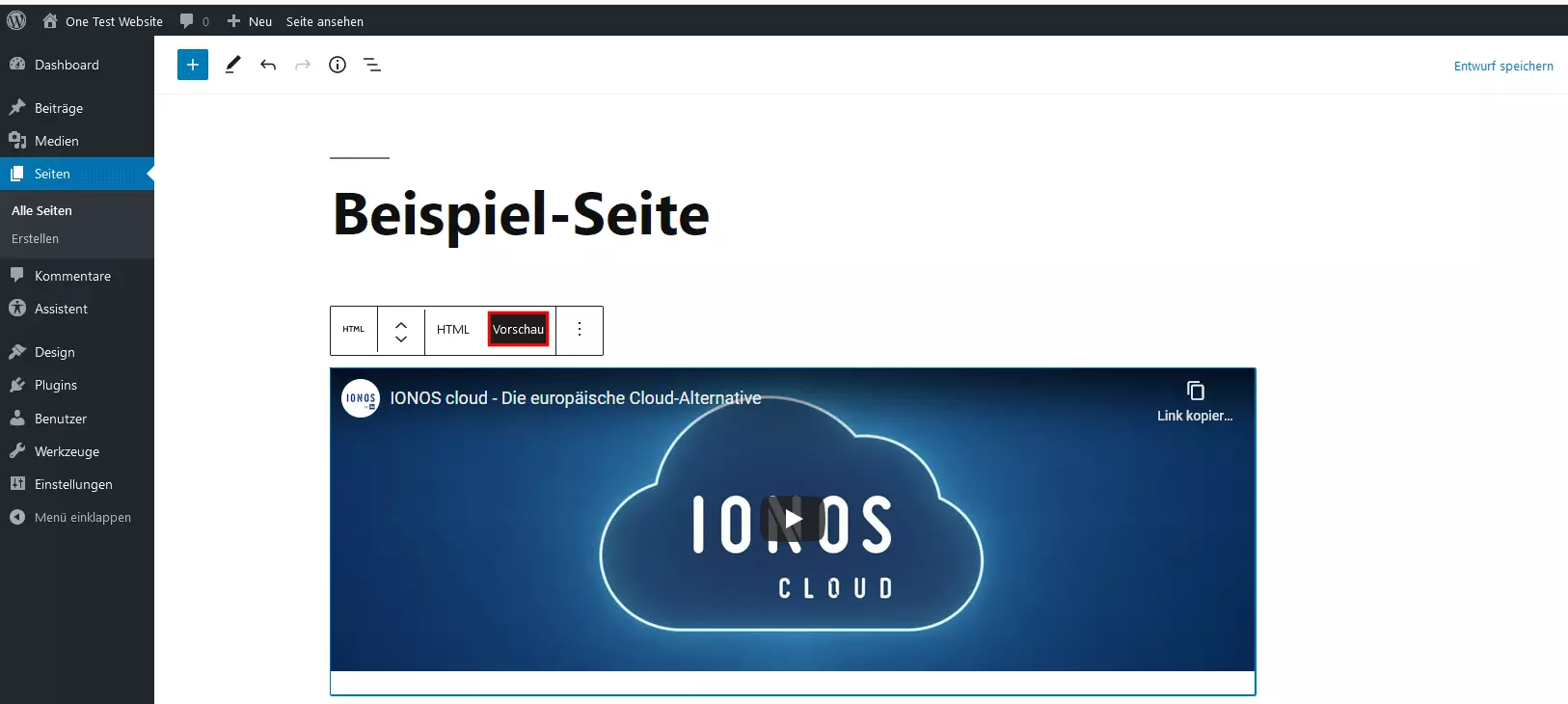 WordPress: Beispiel eines eingebetteten YouTube-Videos