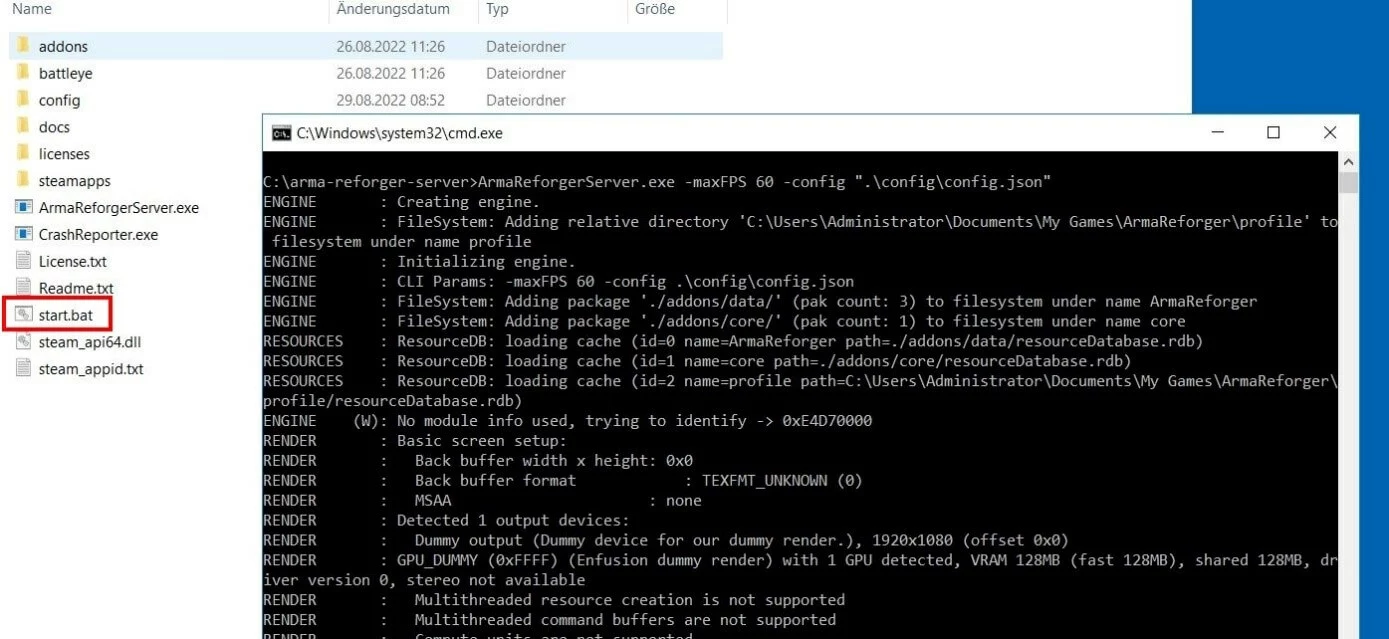 Arma Reforger: Server-Start via start.bat