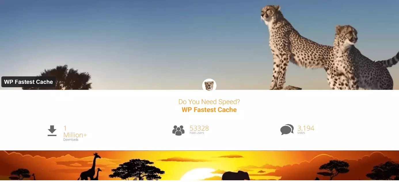 Screenshot der Website von WP Fastest Cache