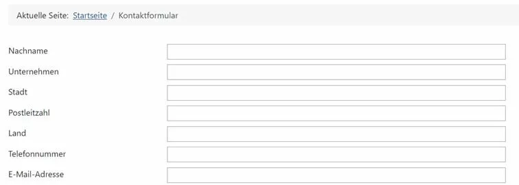 Mit visforms erstelltes Joomla-Formular