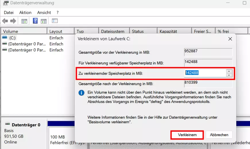 Datenträgerverwaltung von Windows 11