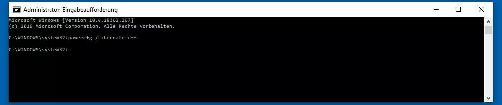 Windows-10-Eingabeaufforderung: powercfg-Kommando