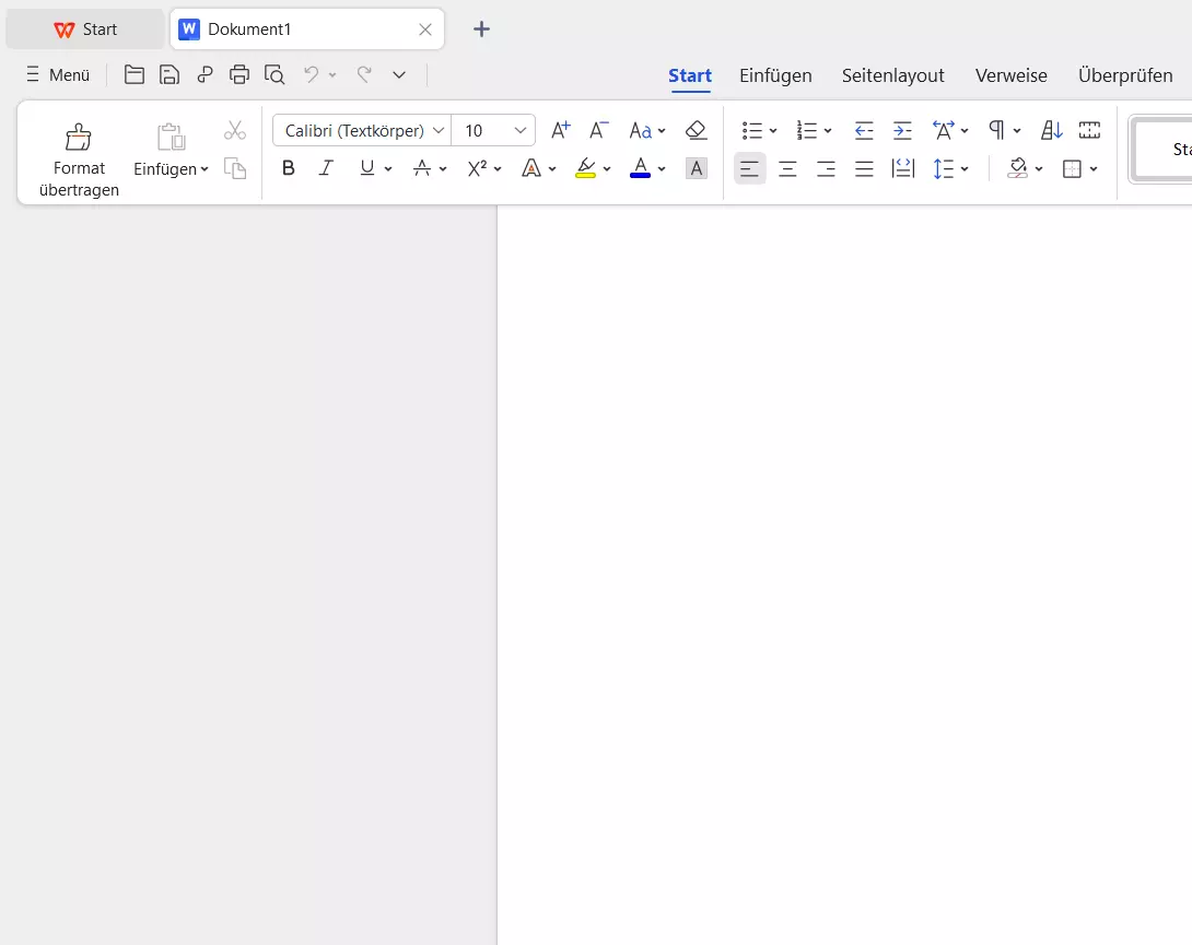 Auszug aus WPS Office