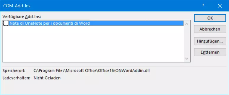 COM-Add-Ins ausschalten 