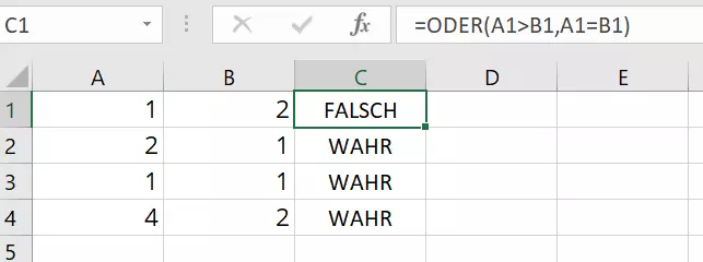 Excel-ODER-Funktion mit mehreren Bedingungen