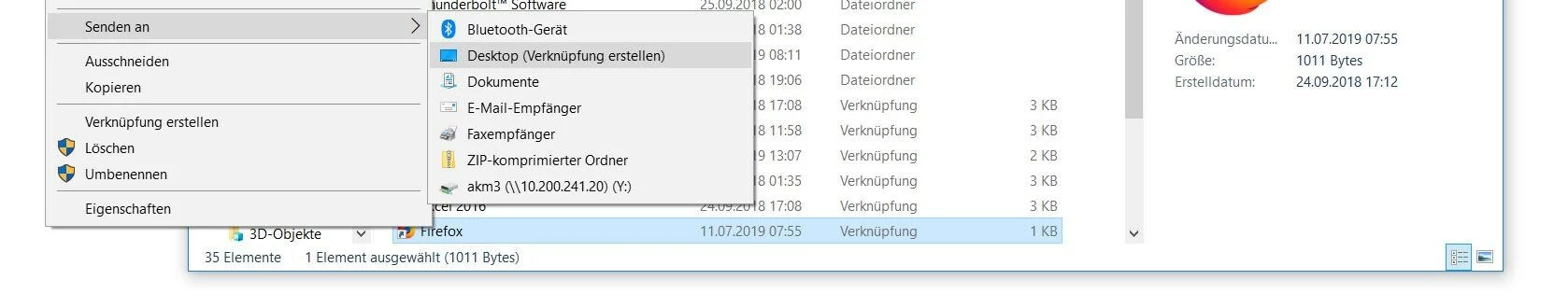 Windows 10: Desktop-Verknüpfung erstellen