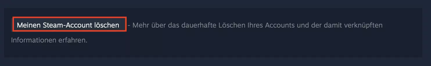 Steam: Account löschen