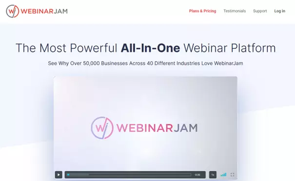 Homepage von WebinarJam