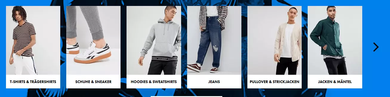 Thumbnails des ASOS-Onlineshops