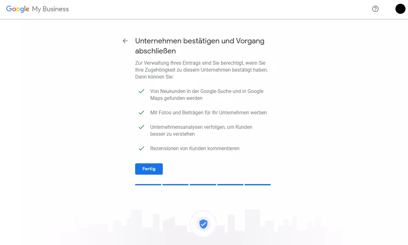 Google My Business: Bestätigung der Angaben