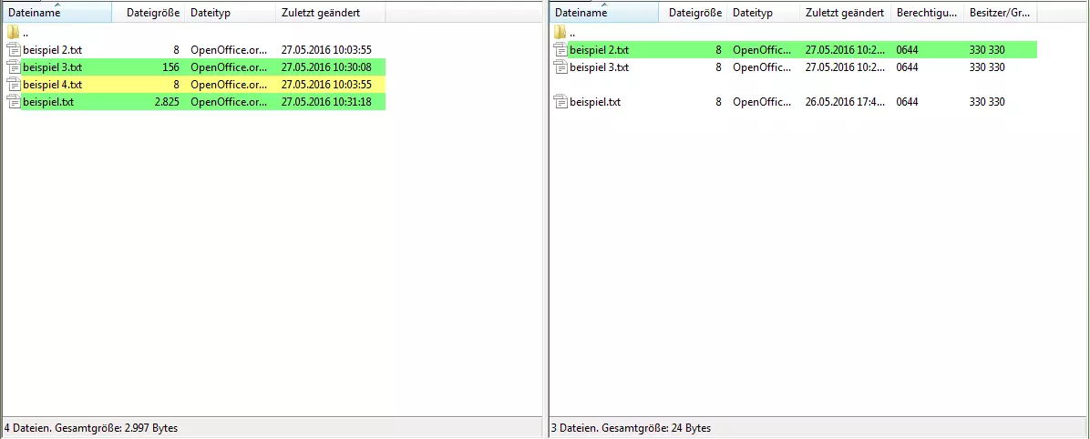 FileZilla-Verzeichnisvergleich