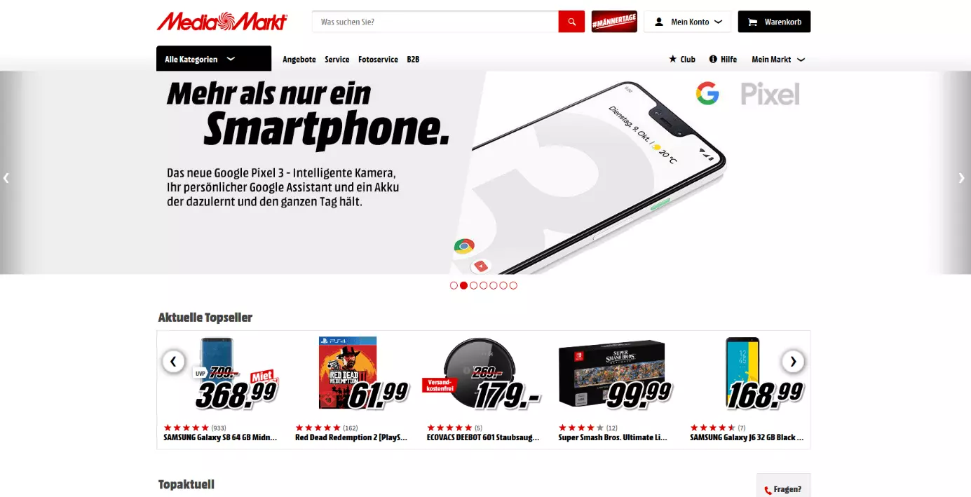 Der Onlineshop von MediaMarkt