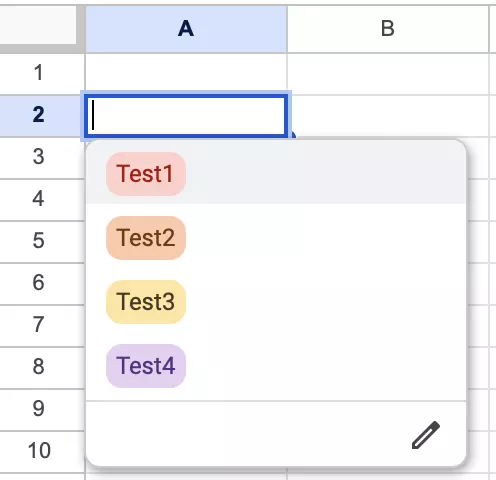 Google Sheets Dropdown bearbeiten mit Bearbeitungstool