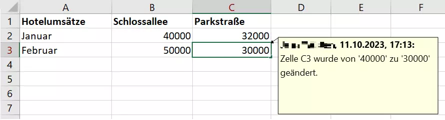 Excel: Hervorhebung der Änderungen