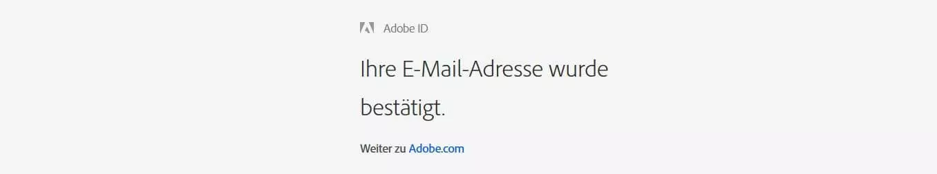 Bestätigung der Adobe-ID