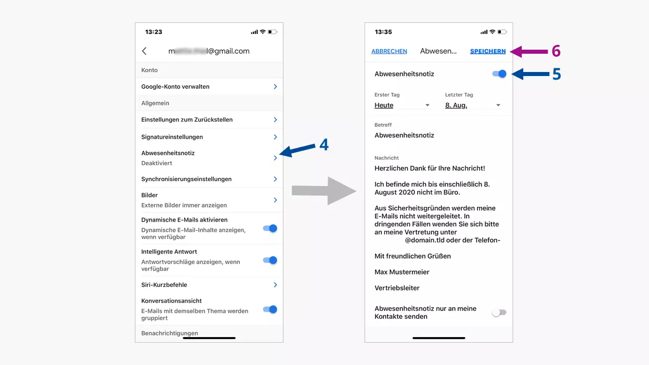 Gmail-Abwesenheitsnotiz einrichten: Schritt für Schritt zur fertigen Notiz