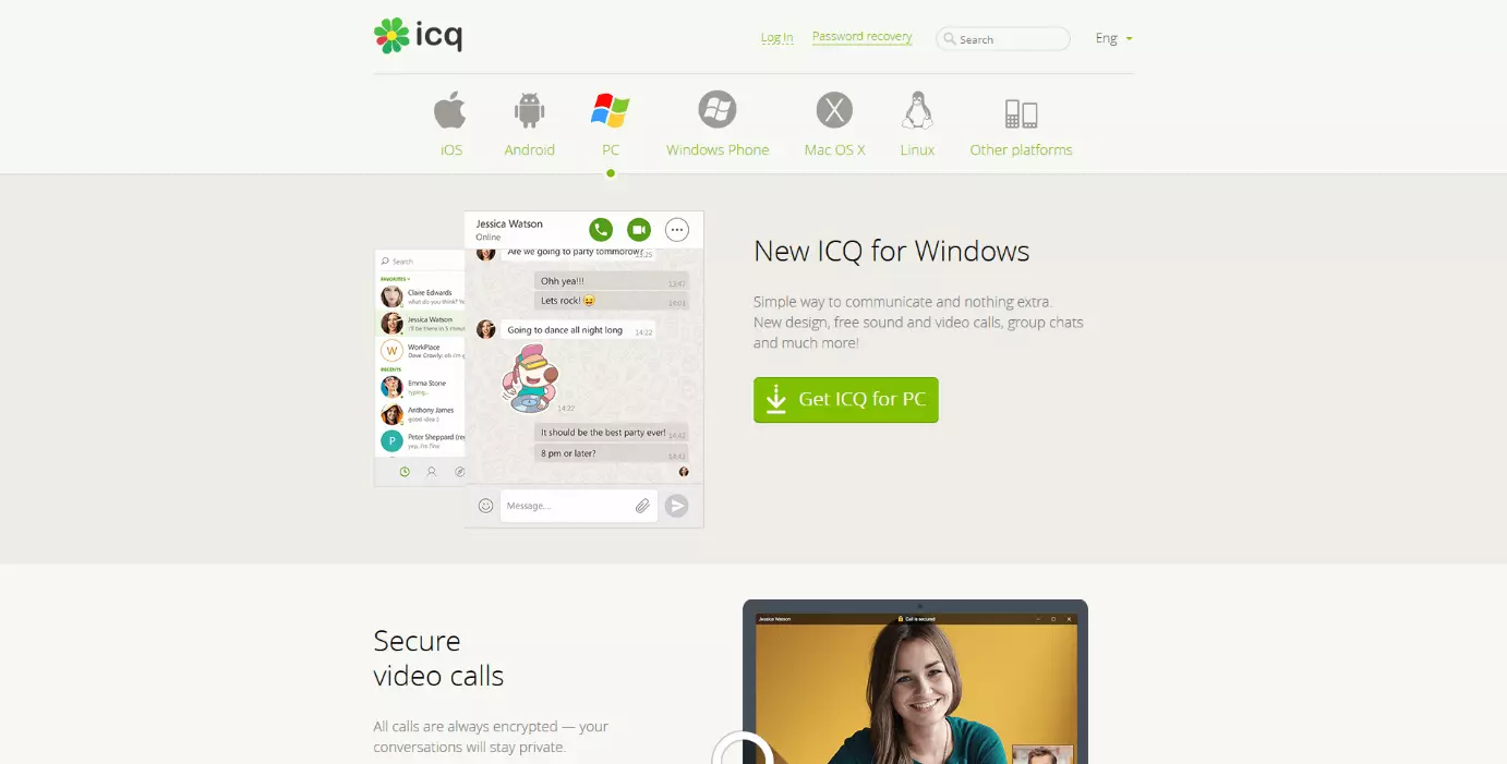 Deutschsprachige Website von ICQ