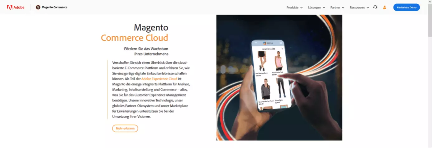 Screenshot von Magento