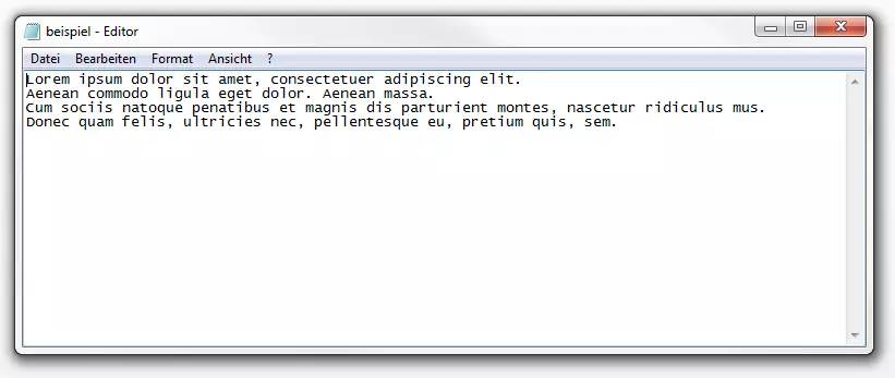 Textdatei mir vier Zeilen Beispieltext