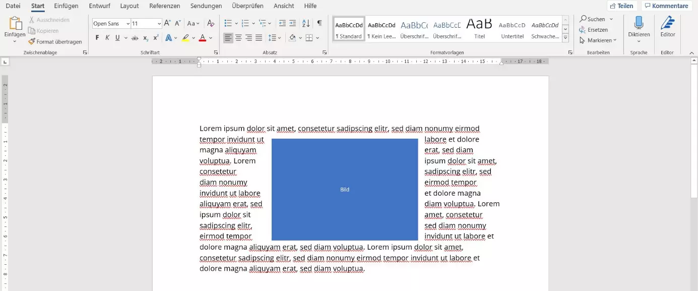 Microsoft Word: Text um Bild fließen lassen 