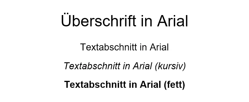 Textbeispiele für Arial