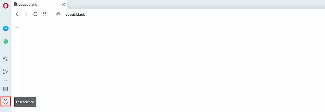 Lesezeichen-Button im Opera-Seitenmenü