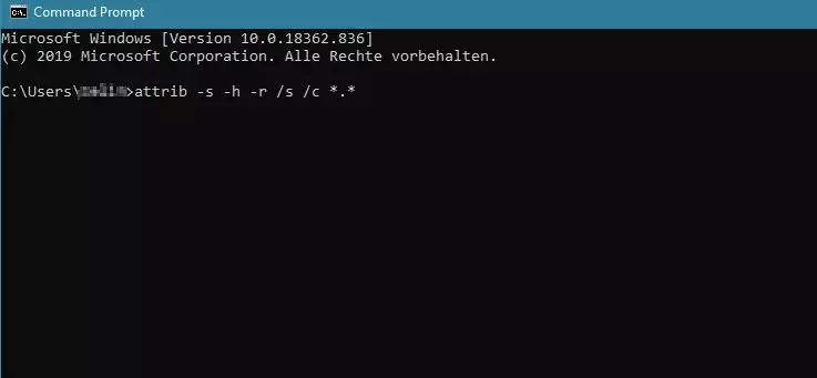Windows: Versteckte Dateien über die Eingabeaufforderung sichtbar machen