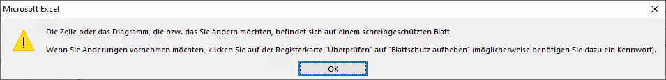 Meldung, die beim Versuch der Änderung gesperrter Zellen erscheint 