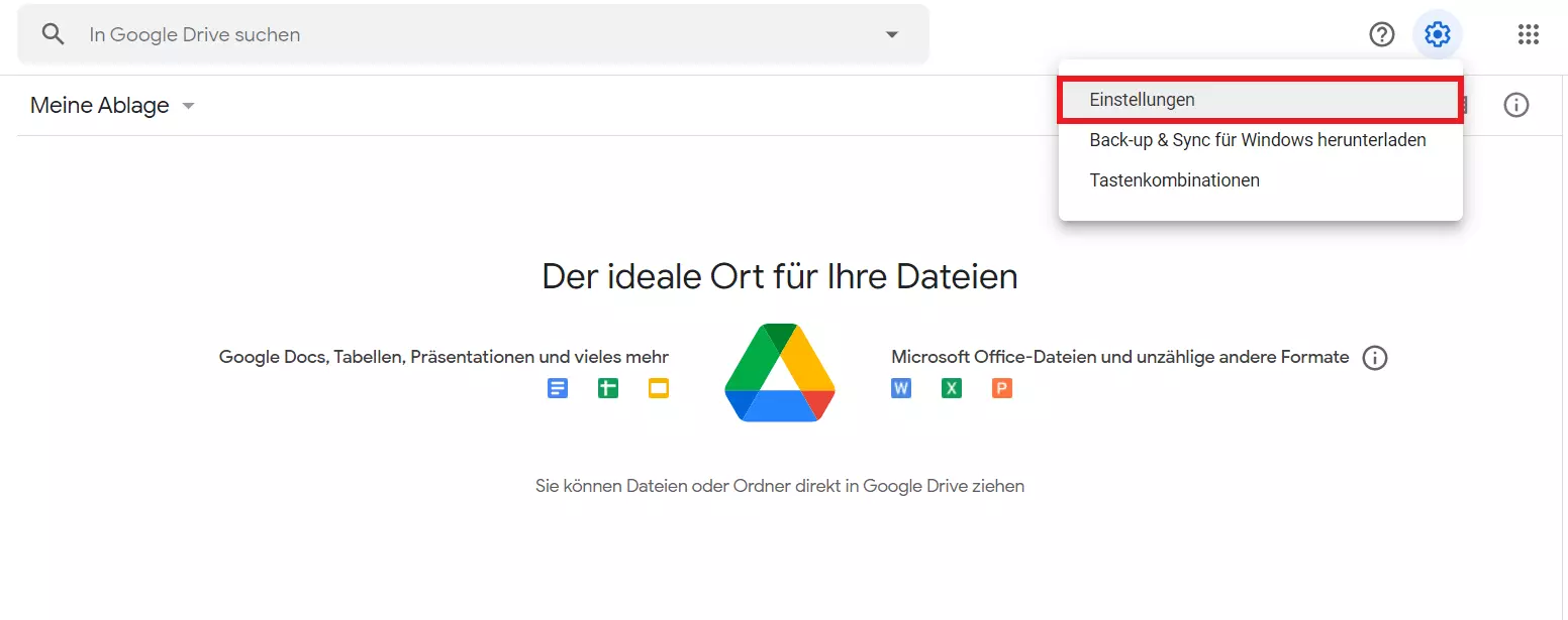 Menüpunkt „Einstellungen“ im Chrome-Schnellmenü 