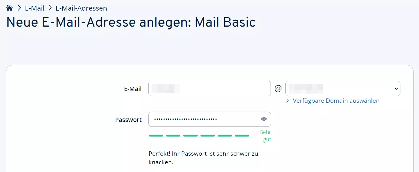 Neue E-Mail-Adresse anlegen im IONOS-Kundenkonto