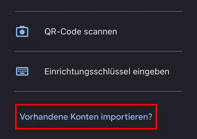 Google Authenticator App Konto übertragen