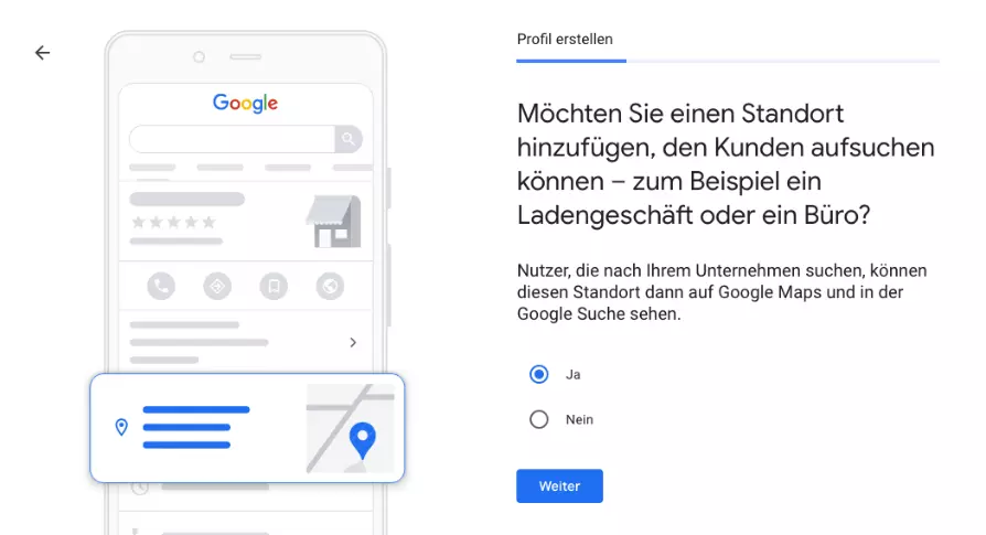 Bei Google My Business anmelden: Standort hinzufügen