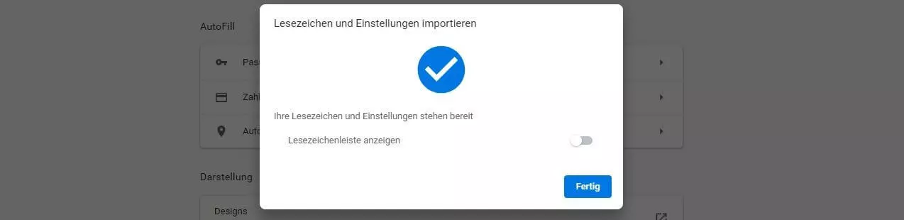 Google Chrome: Lesezeichen importieren