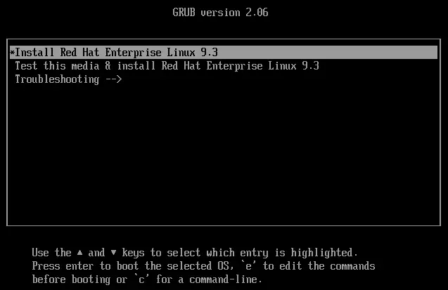 Screenshot der Red-Hat-9-Install-Menüs