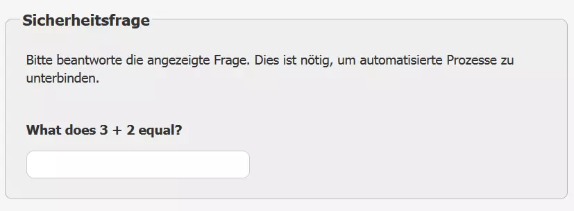 Ein mathematisches Captcha