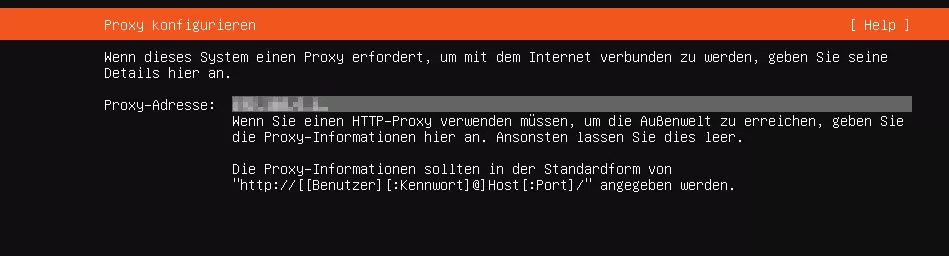 Ubuntu-Server-Installation: Proxy konfigurieren