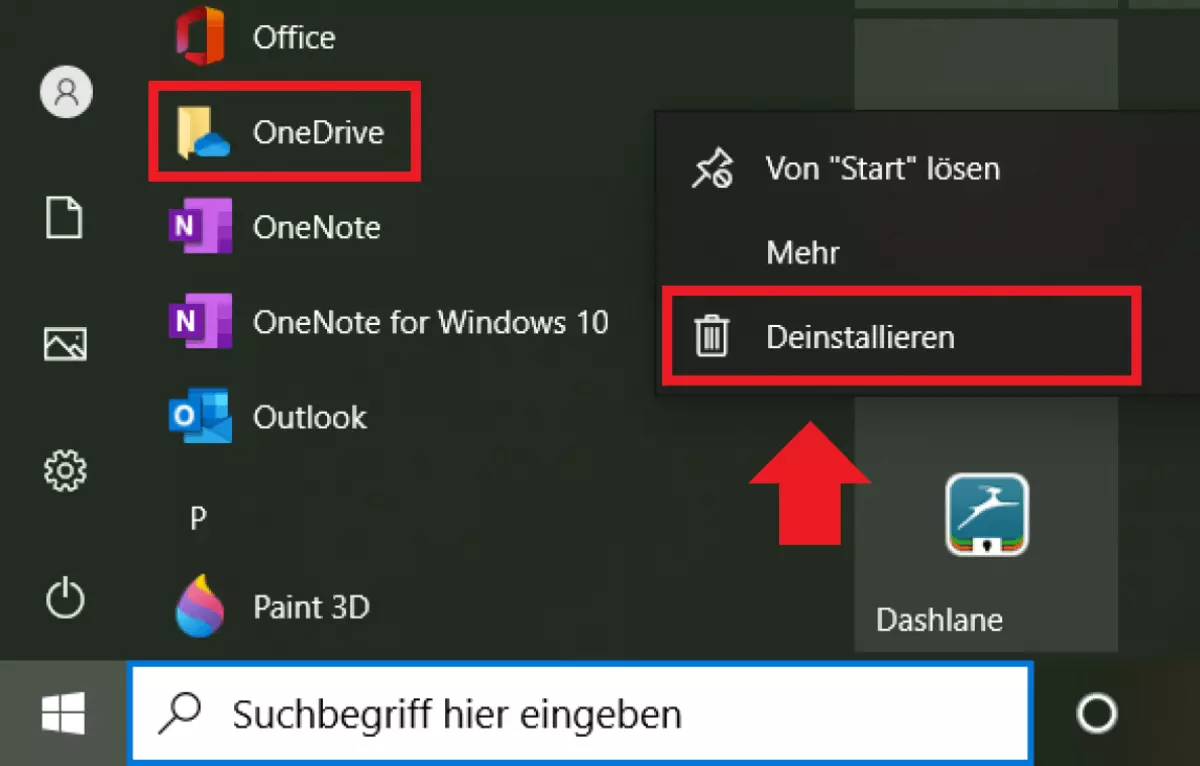 Die Liste mit gefundenen Apps im Windows-Startmenü