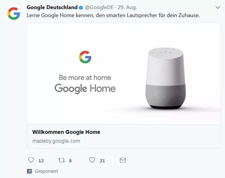 Beispiel einer Twitter Ad