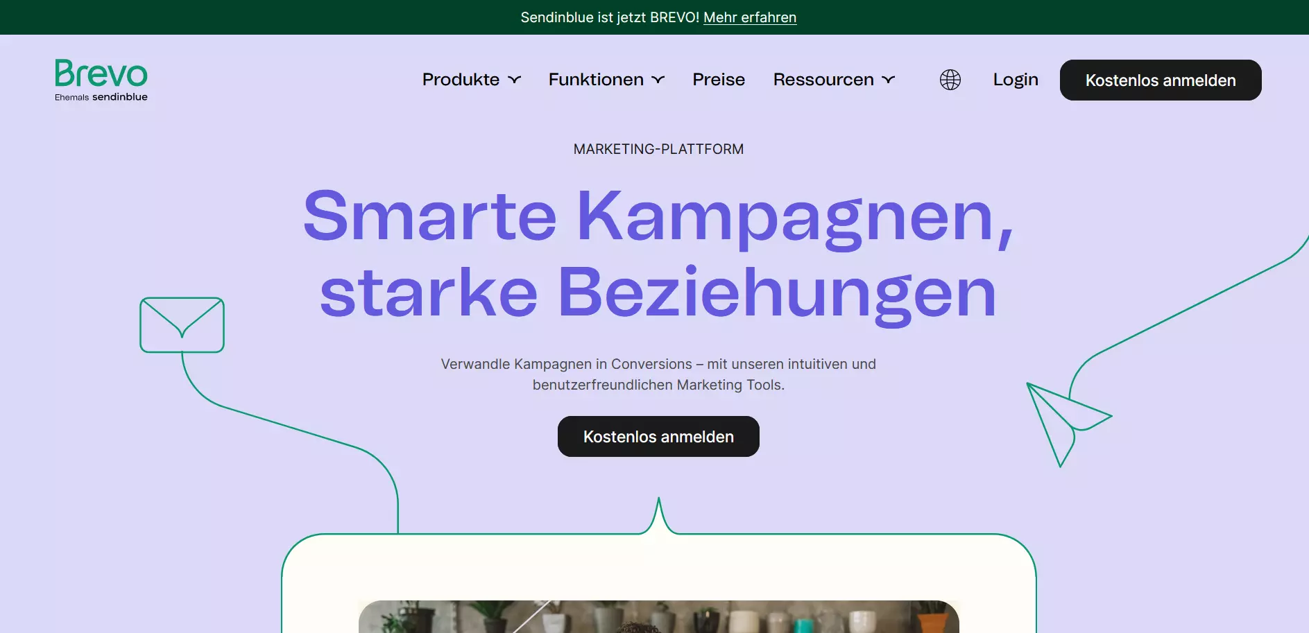 Homepage Brevo Marketing Plattform