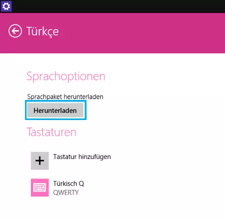 Sprachpakete herunterladen in Windows 8