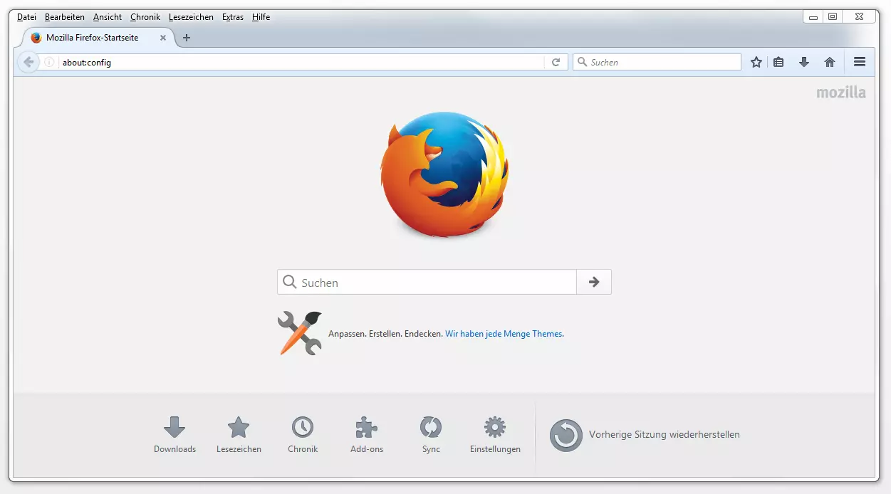 Firefox-Startseite