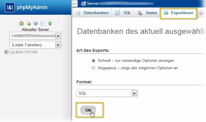 Datenbankexport