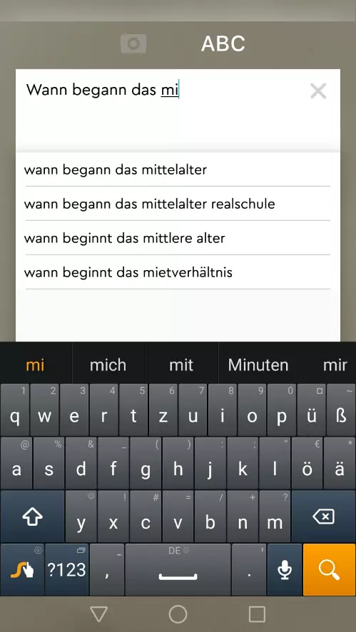 Screenshot der Socratic-App im manuellen Frage-Modus